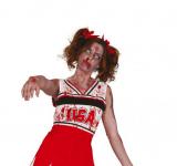 Pompom girl rouge USA zombie taille L