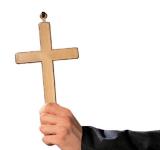 Croix faux bois plastique de religieux