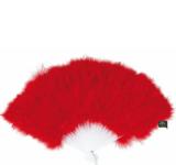 Eventail plume rouge 25cm