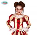 Clown fille assassin rouge et blanc 7/9 ans