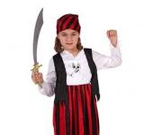 Pirate fille rouge et noir 7/9 ans