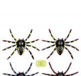 4 araignées colorées 7.5cm