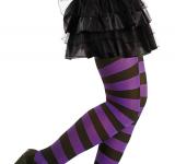 Collants rayés violet/noir