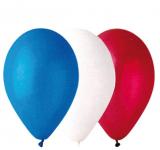 100 ballons latex 30 cm bleu blanc rouge