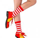 Maxi chaussettes de clown rouges et blanches