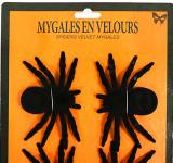 4 mygales velours noires 12x7cm