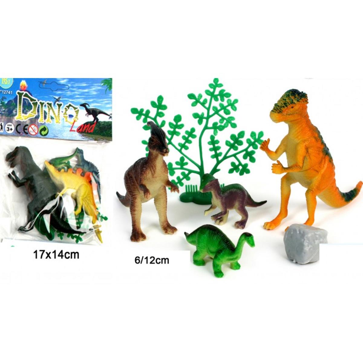 Sachet 4 dinosaures 6/12cm + 1acc (E7-12)