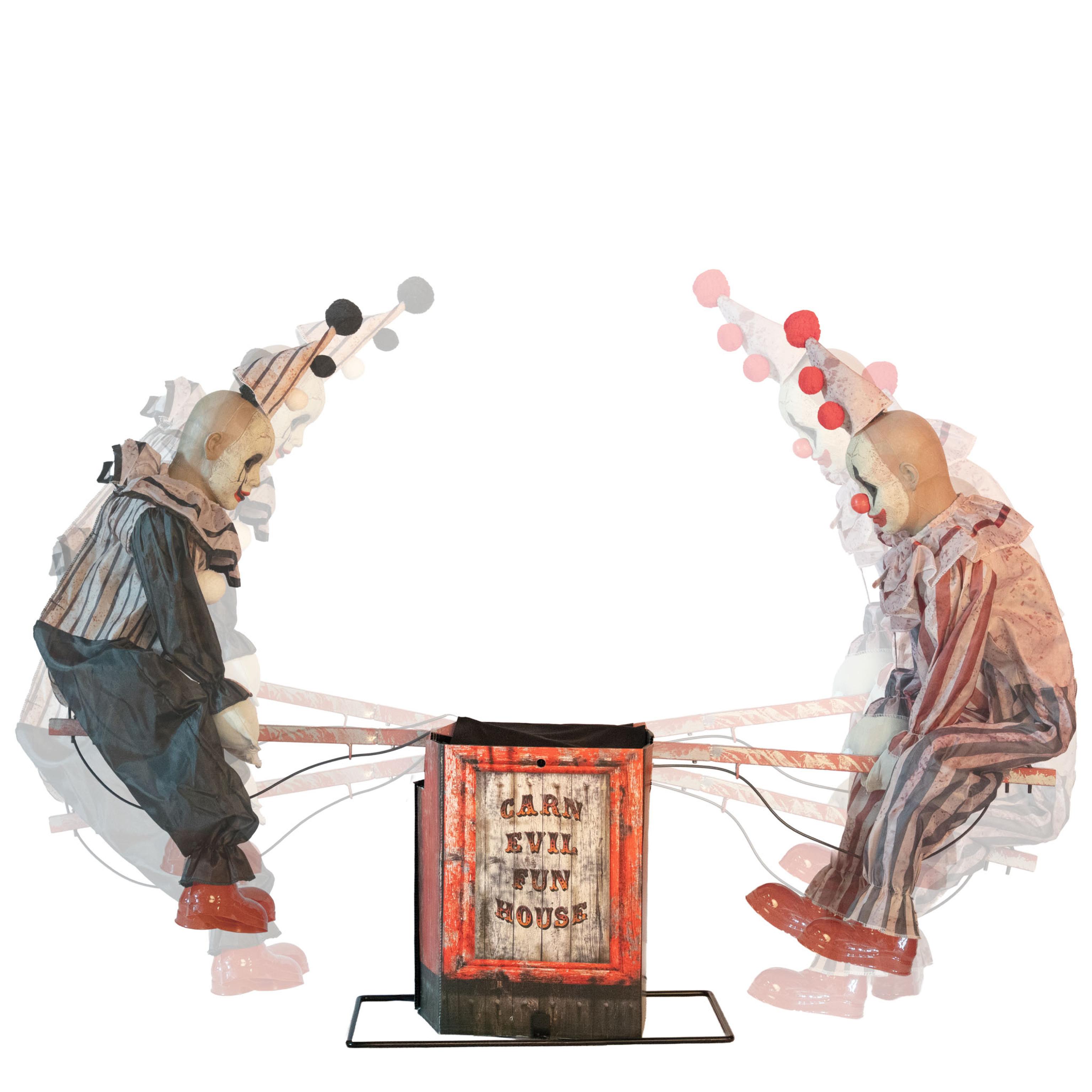 Animatronic 2 clowns sur balancoire tape-fesses 125cm