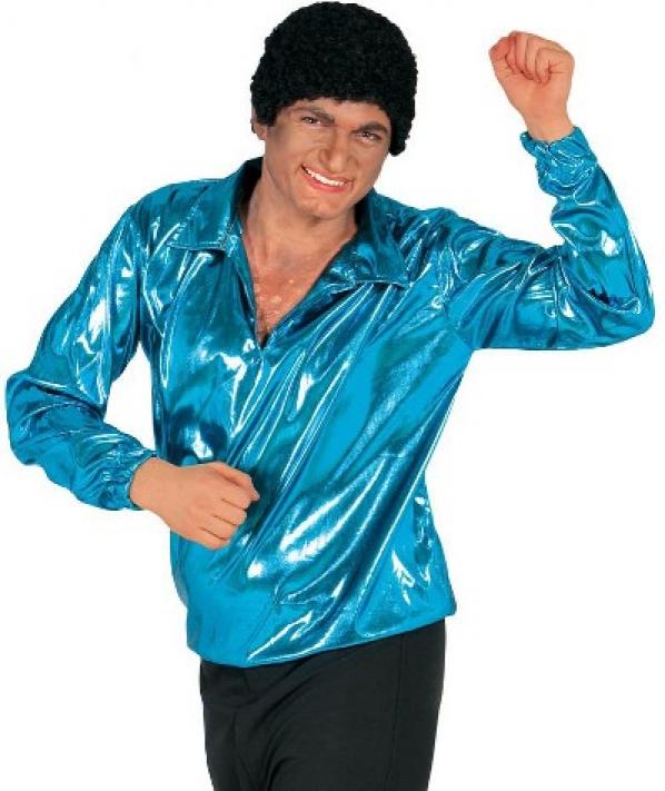 Tee shirt disco brillant turquoise taille L