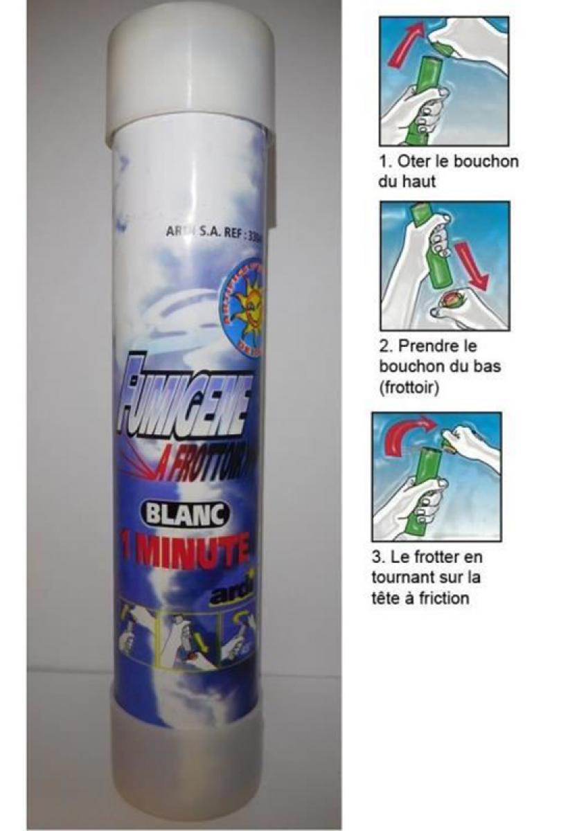 Fumigène à frottoir blanc 1mn pas cher