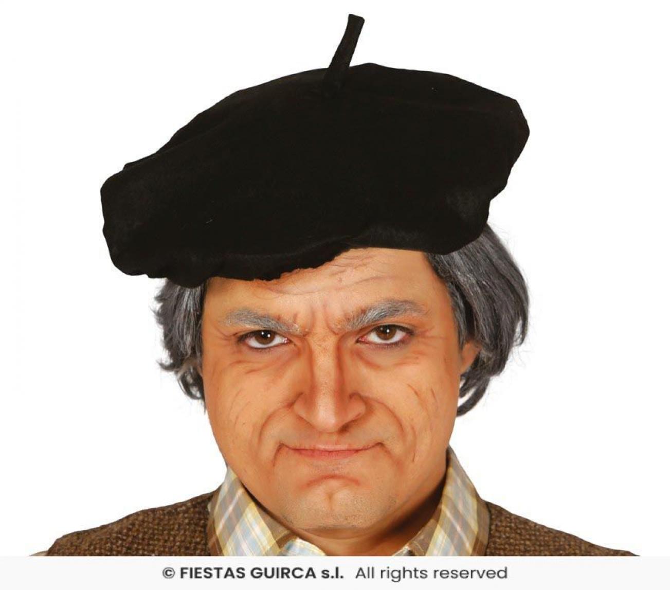 Beret noir feutrine adulte