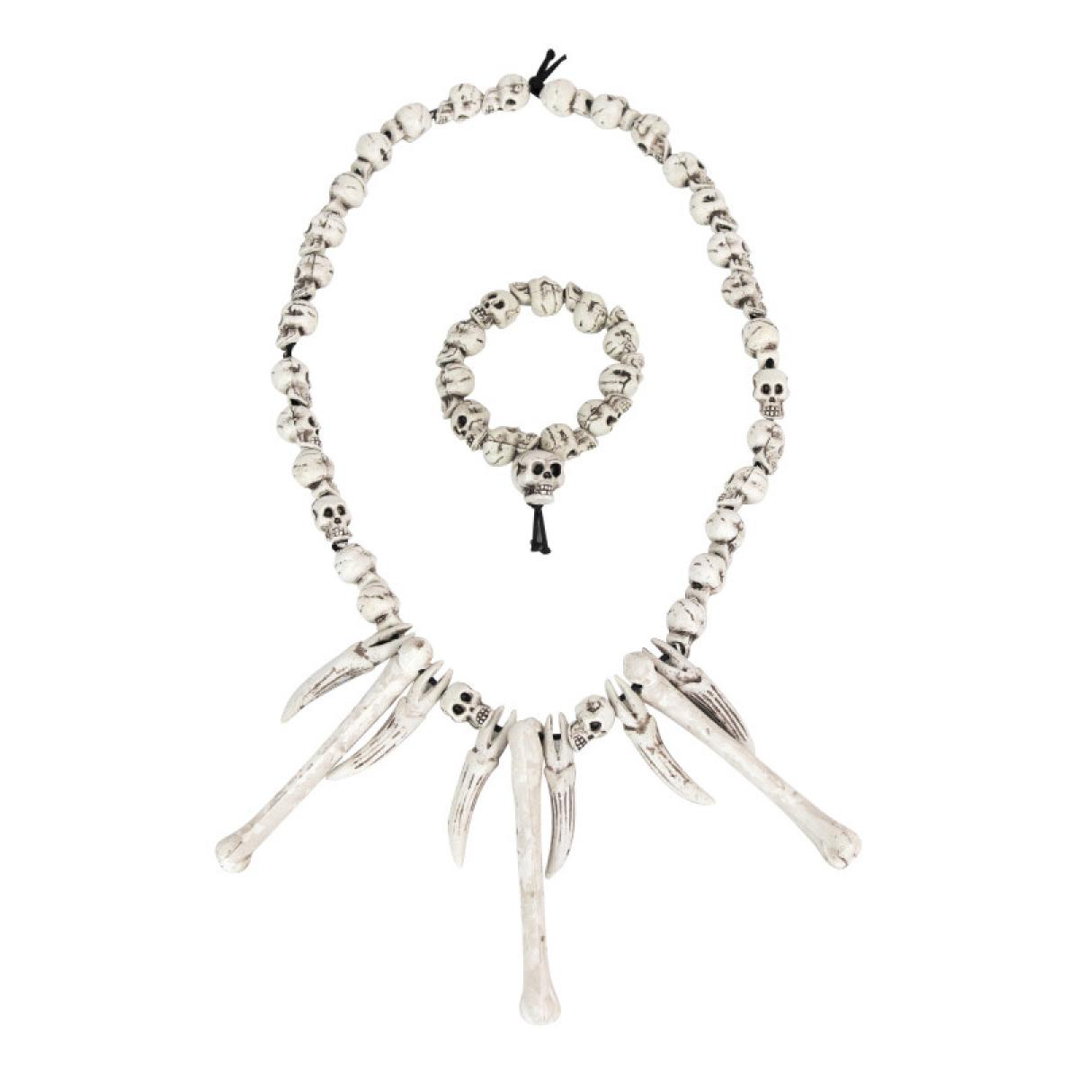 Set collier et bracelet tête de mort