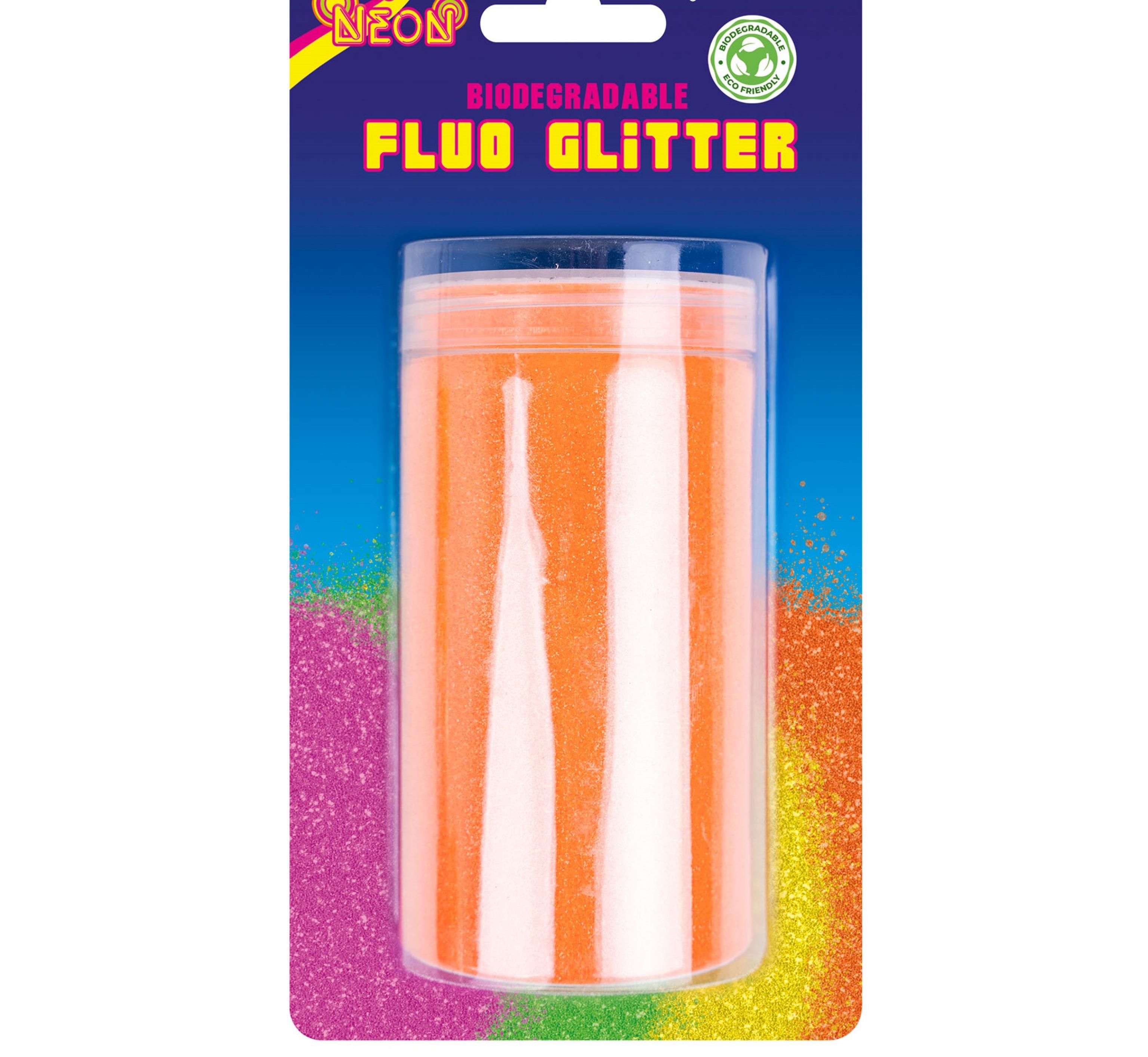 Pot de paillettes sèches biodégradables 200gr orange fluo