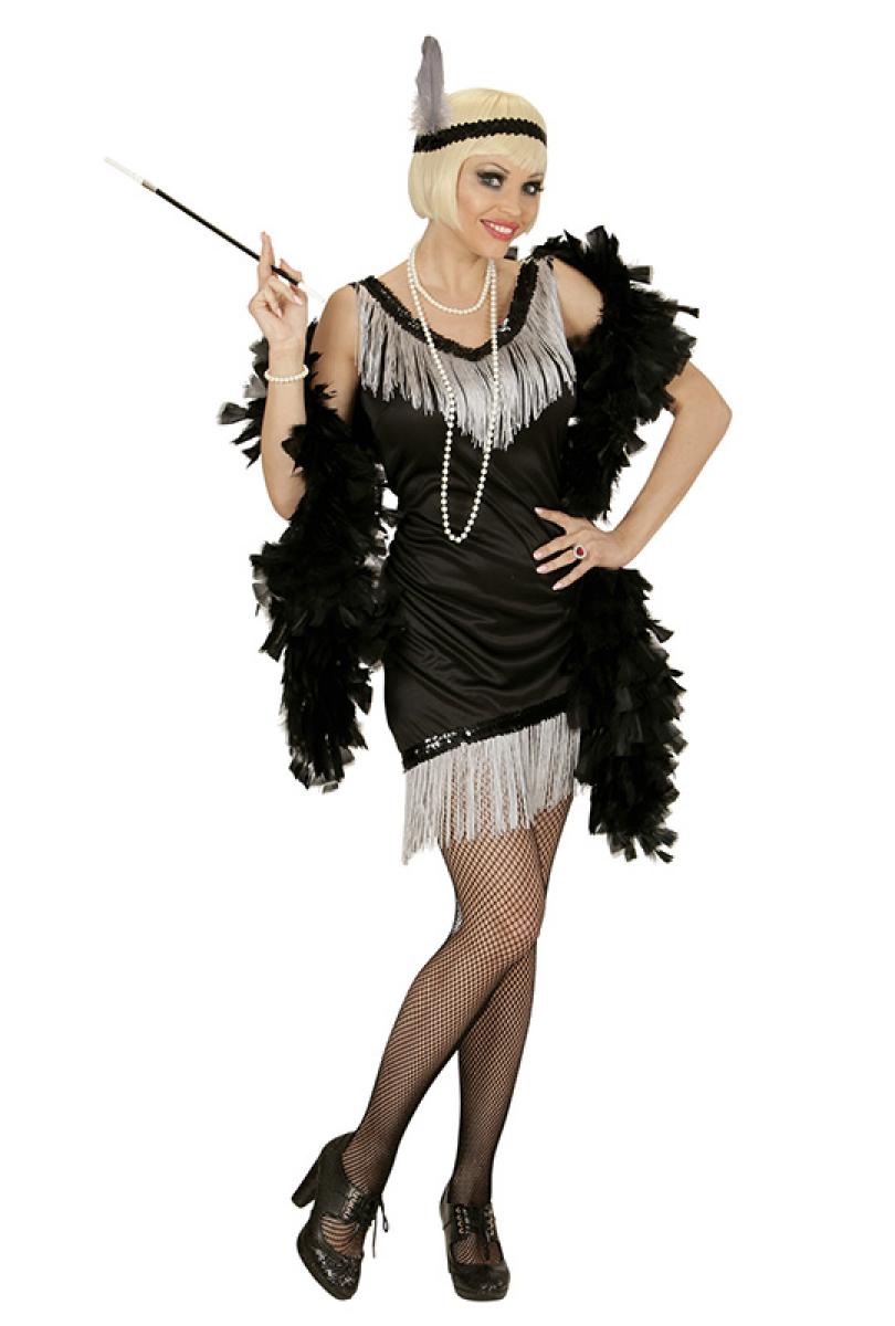 Robe Charleston noire à franges taille M