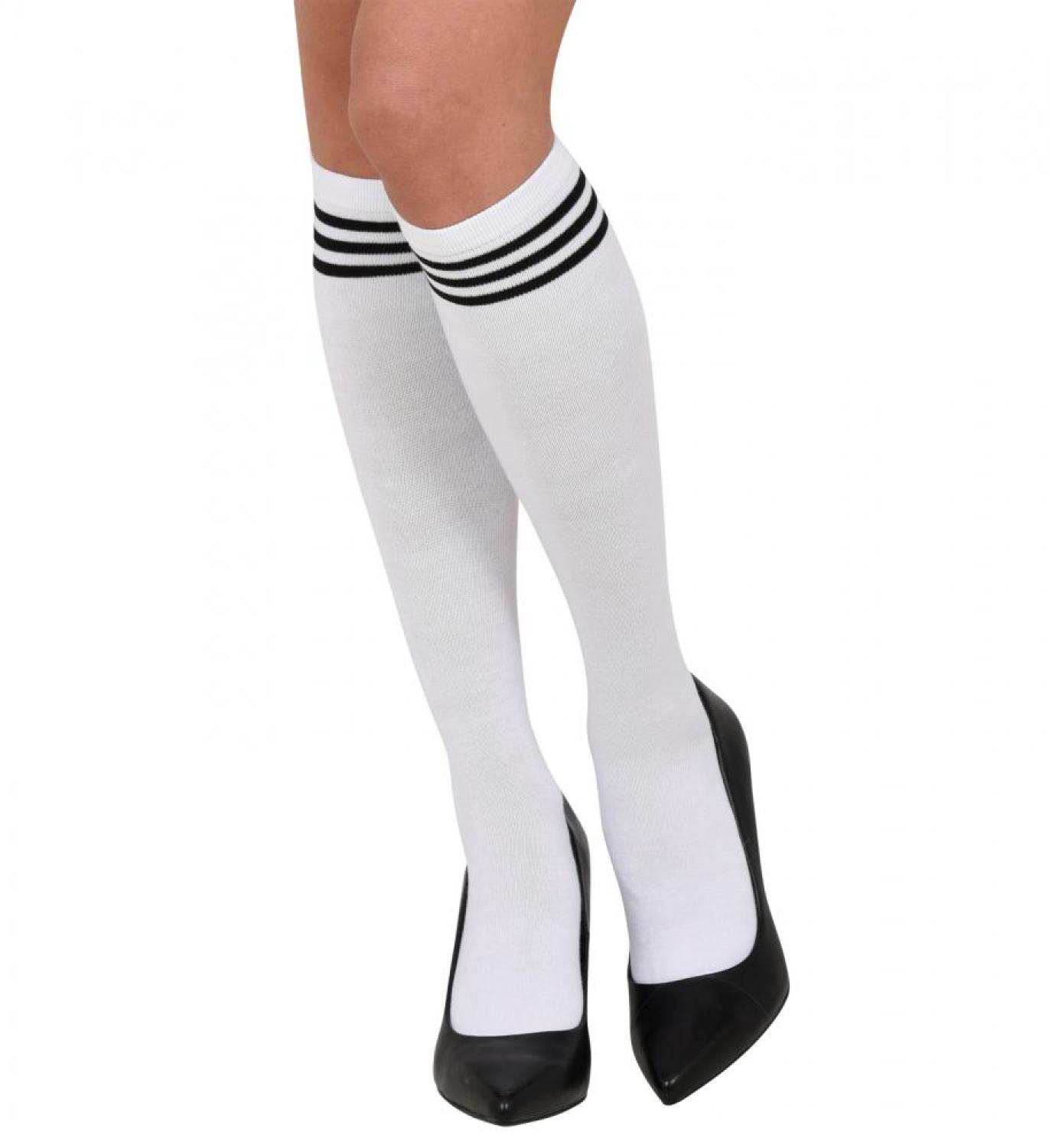 Chaussettes de sport blanches à liserés noirs