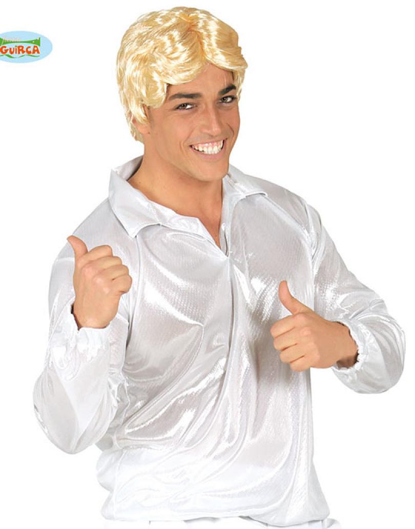 Tee shirt disco brillant argent taille L
