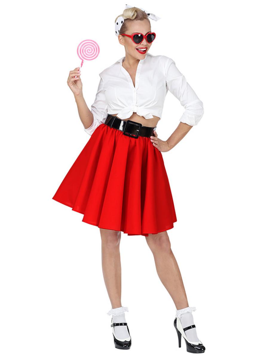 Jupe rock années 50 rouge taille M/L