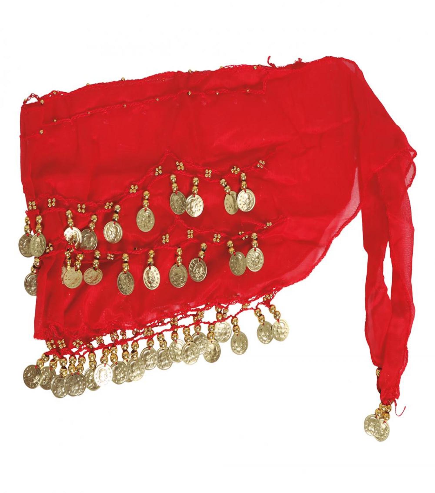 Ceinture pièces orientale rouge