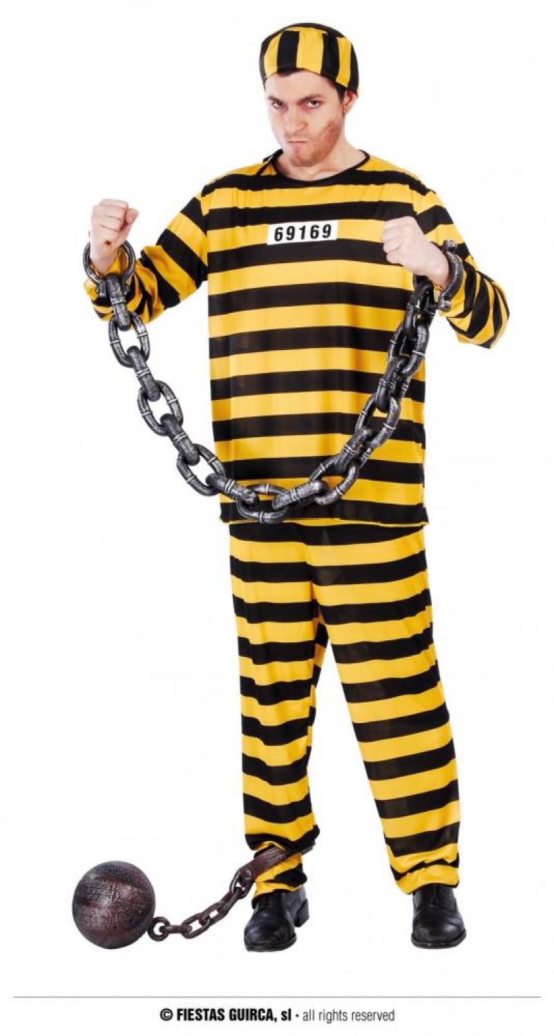 Prisonnier bagnard jaune Dalton taille S