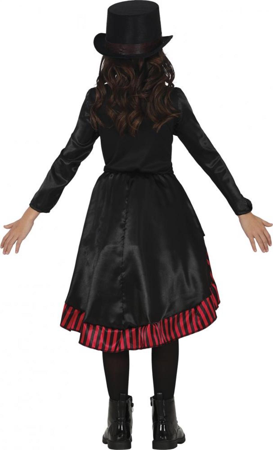 Fille gothique rouge et noir satinée taille 10/12 ans