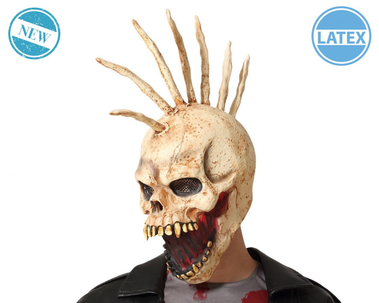 Masque latex skull warrior à piques