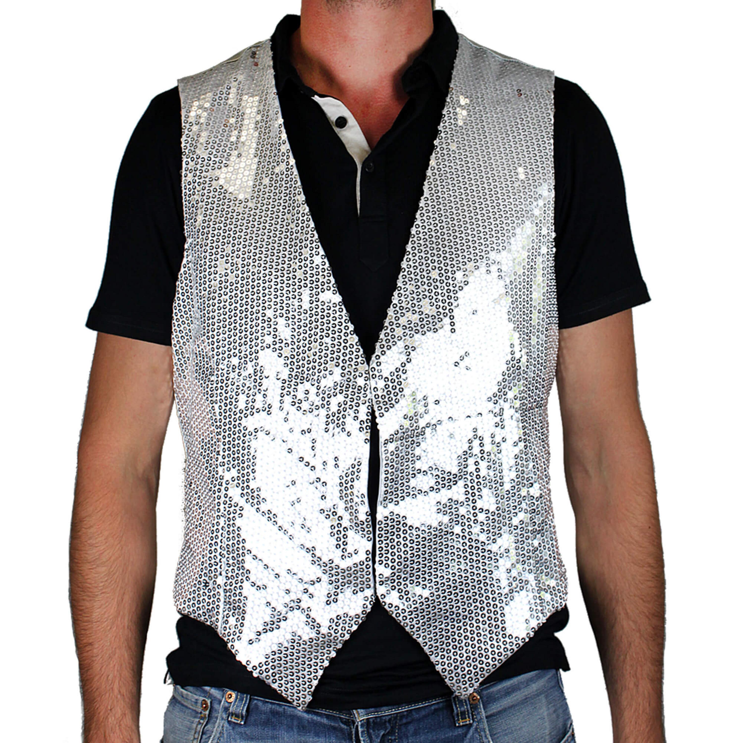 Gilet à sequin argent taille M basique