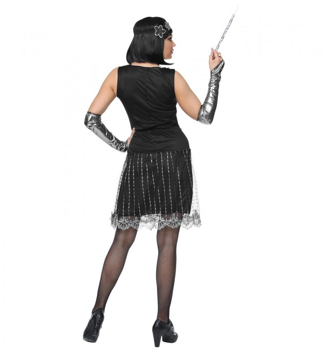 Robe Charleston noire holographique taille L