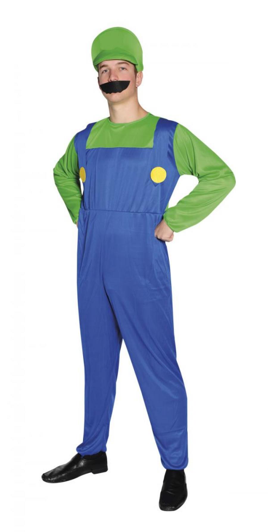 Plombier vert et bleu Luigi taille S