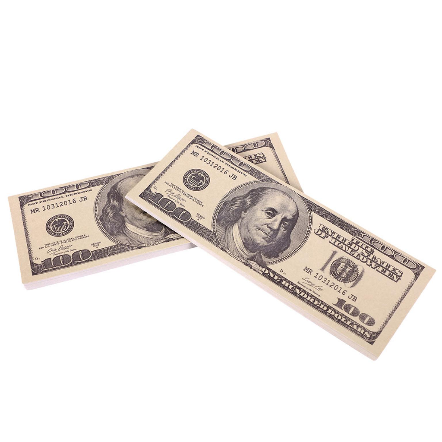 Blister de 100 faux billets 100 dollars double face