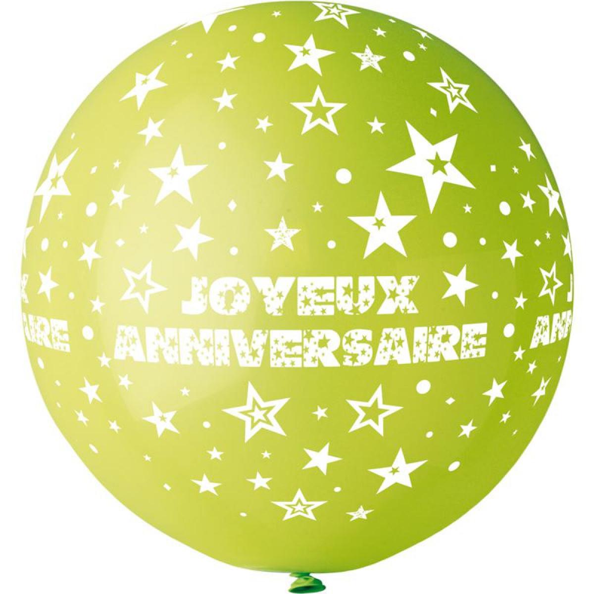 Ballon géant joyeux anniversaire vert anis