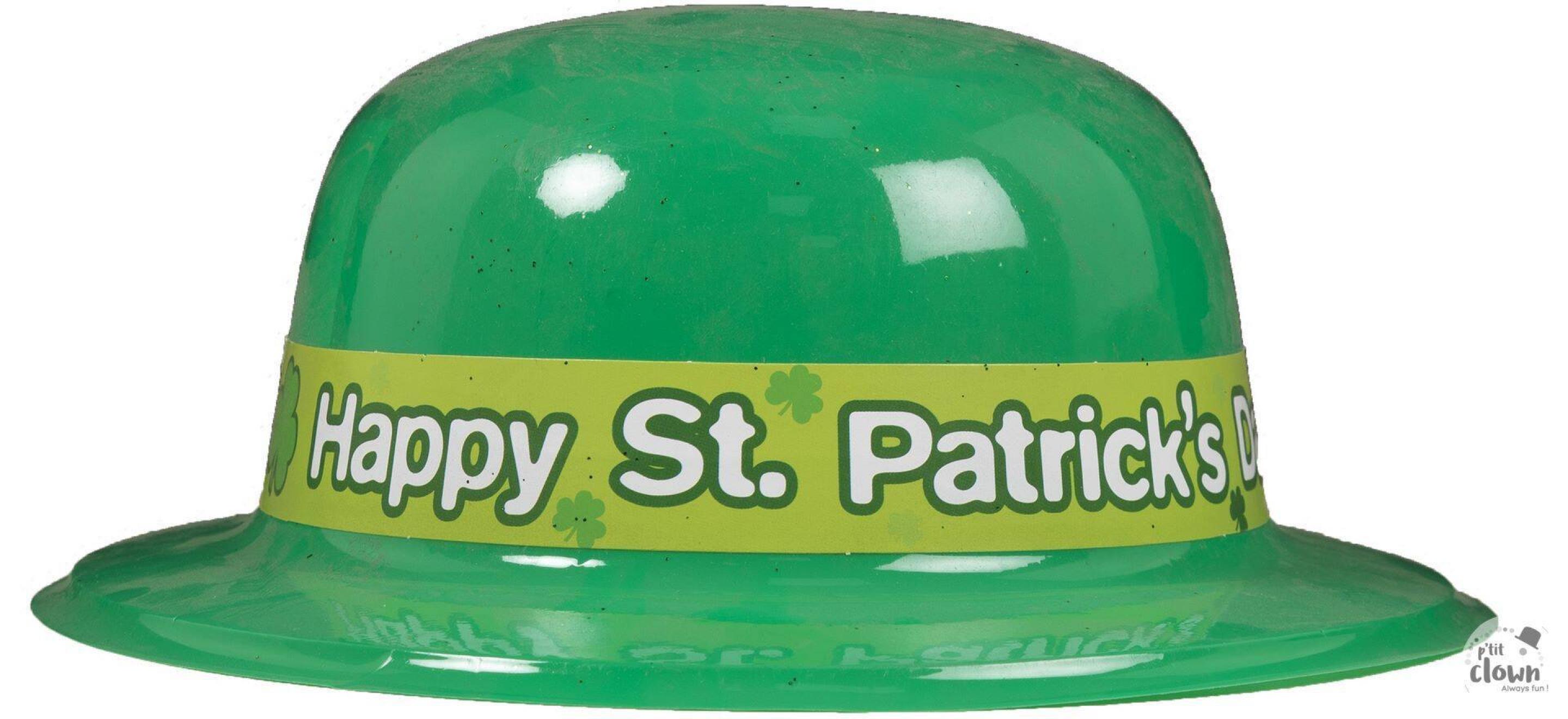 Chapeau melon plastique St Patrick