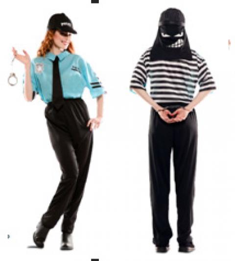 Policier et voleur recto/verso taille M/L