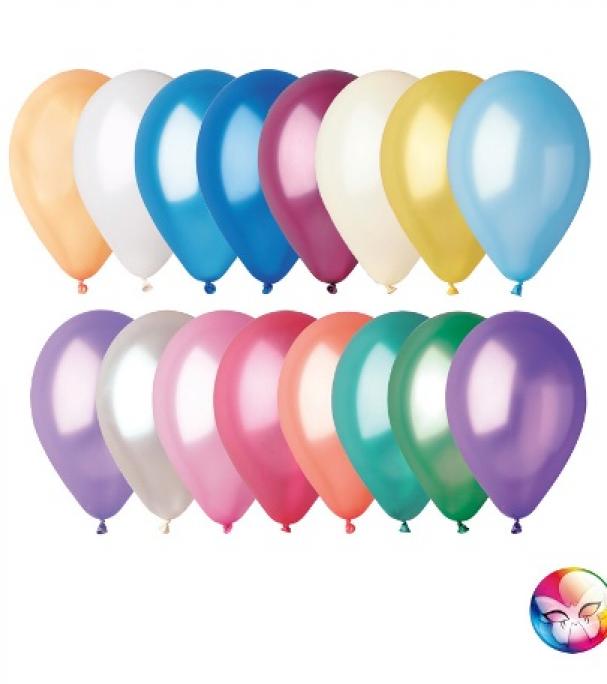 50 ballons métallisés multicolores 27cm