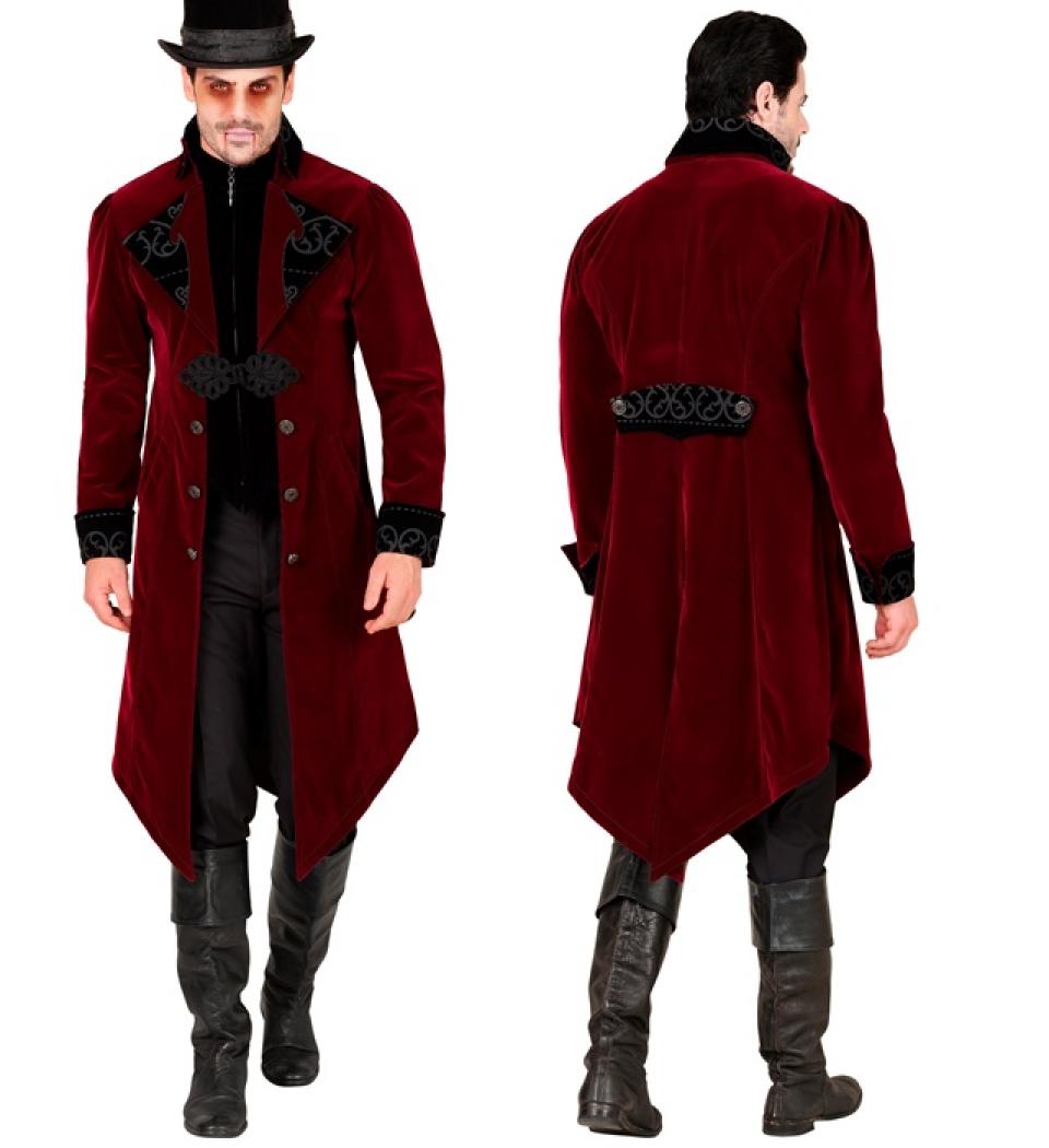Manteau gothique rouge bordeaux en velours qualité luxe taille S