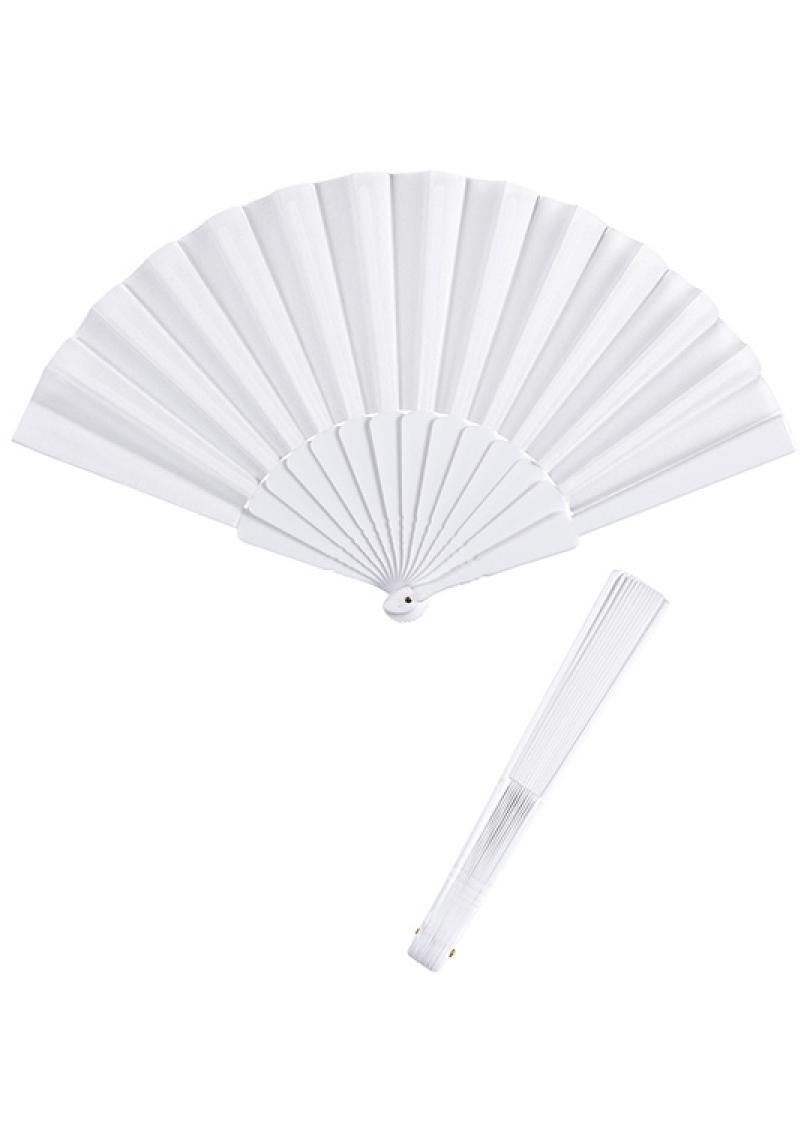 Eventail tissu blanc 