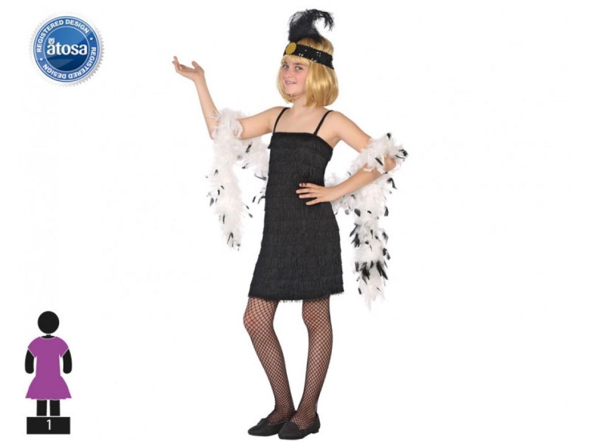 Robe Charleston noire à franges taille 10/12 ans