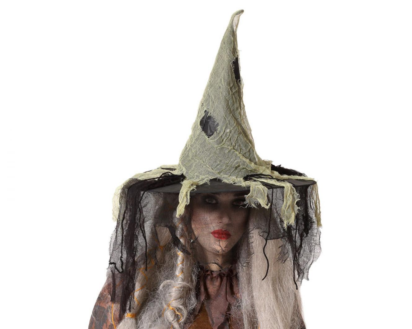 Chapeau sorcière avec voile
