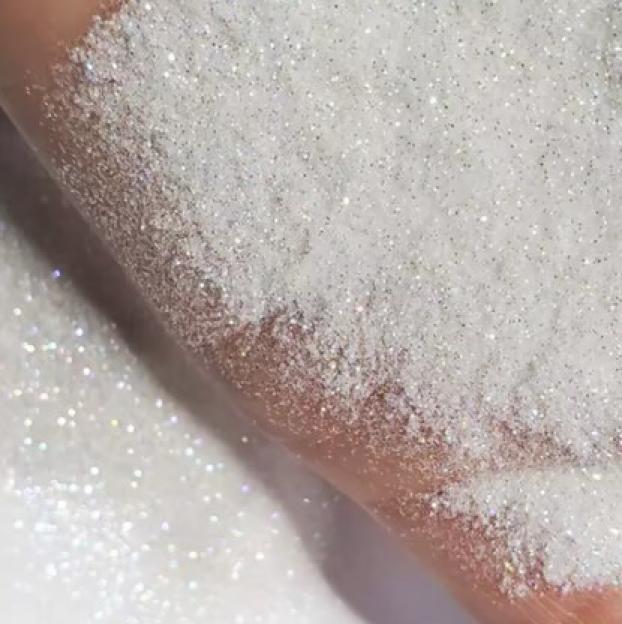 Paillettes seches 25gr blanches irisées