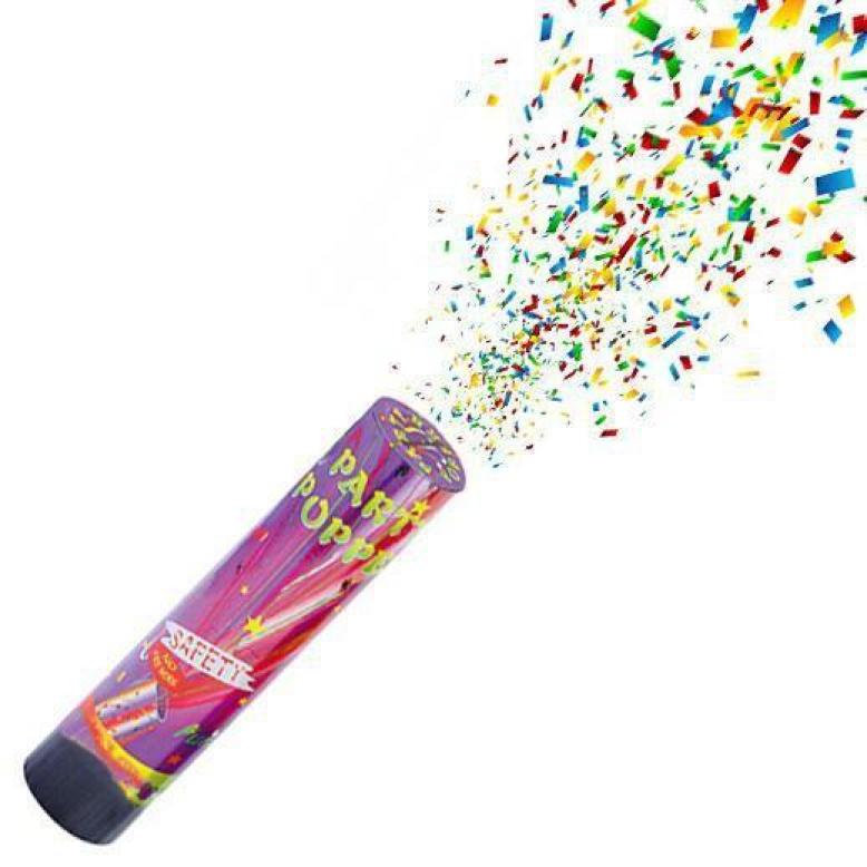 Party popper canon confettis à ressort