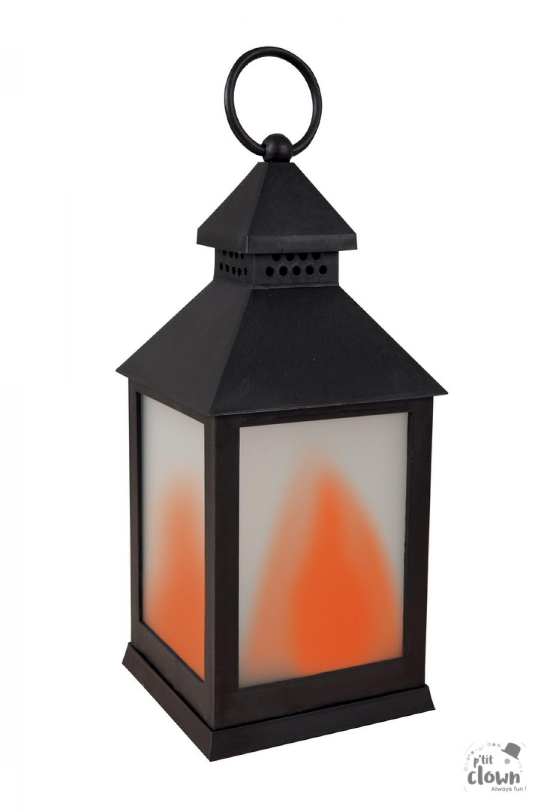 Lanterne lampe à huile carrée lumineuse LED 24cm