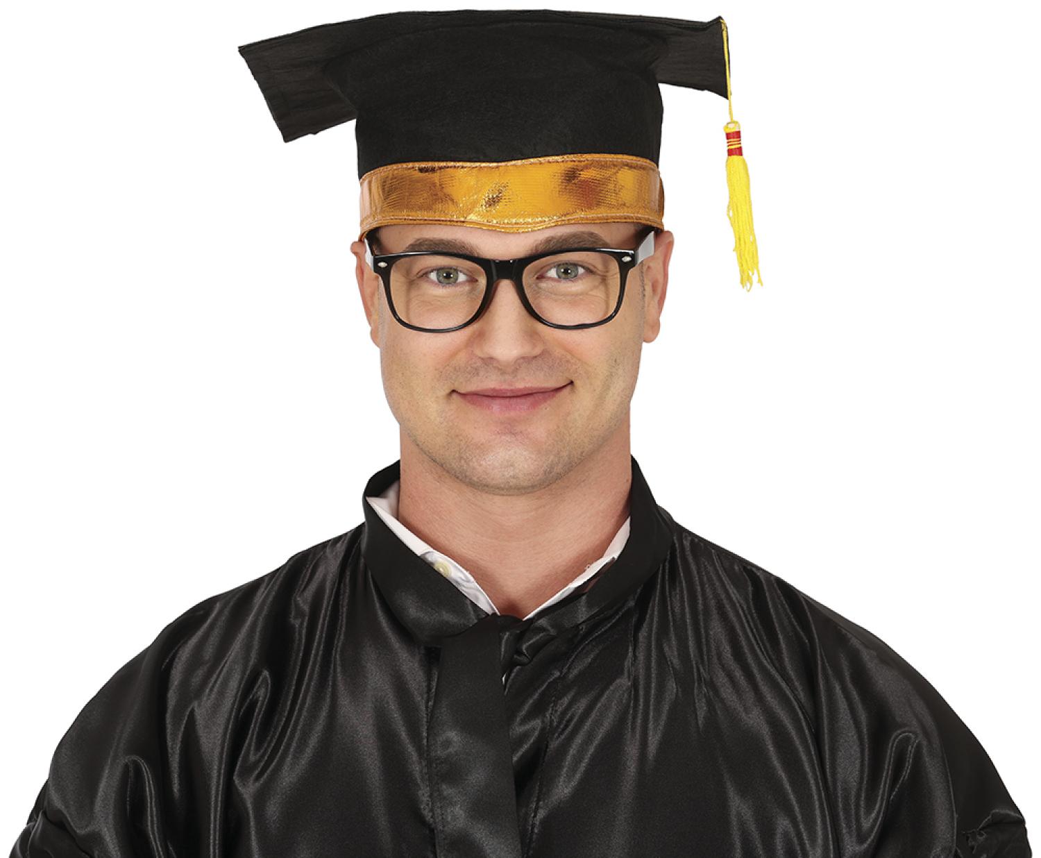 Chapeau étudiant diplomé USA luxe avec bord doré