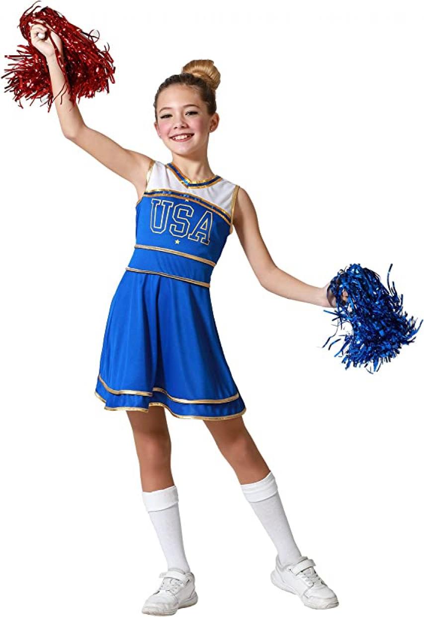 Cheerleader enfant bleue taille 5/6 ans