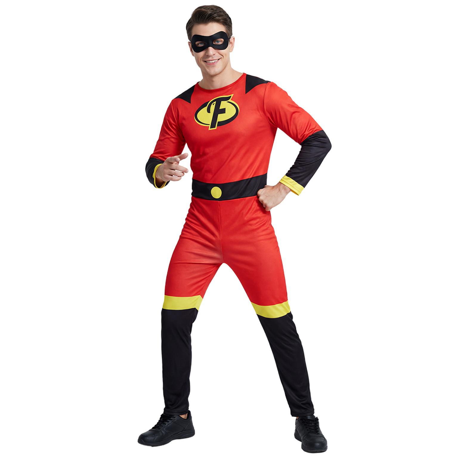 Super-héros famille indestructible rouge pour homme taille M/L