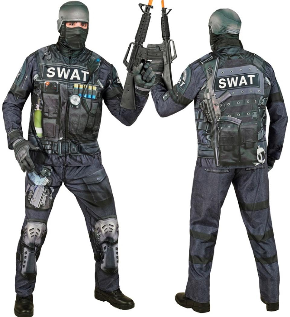 Déguisement effet réaliste policier SWAT imprimé Fast Costume intégral taille XL