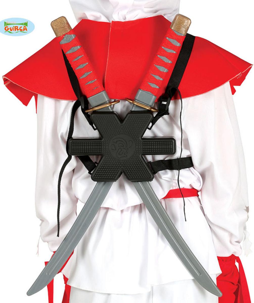 2 sabres Ninja samouraï avec support pour le dos