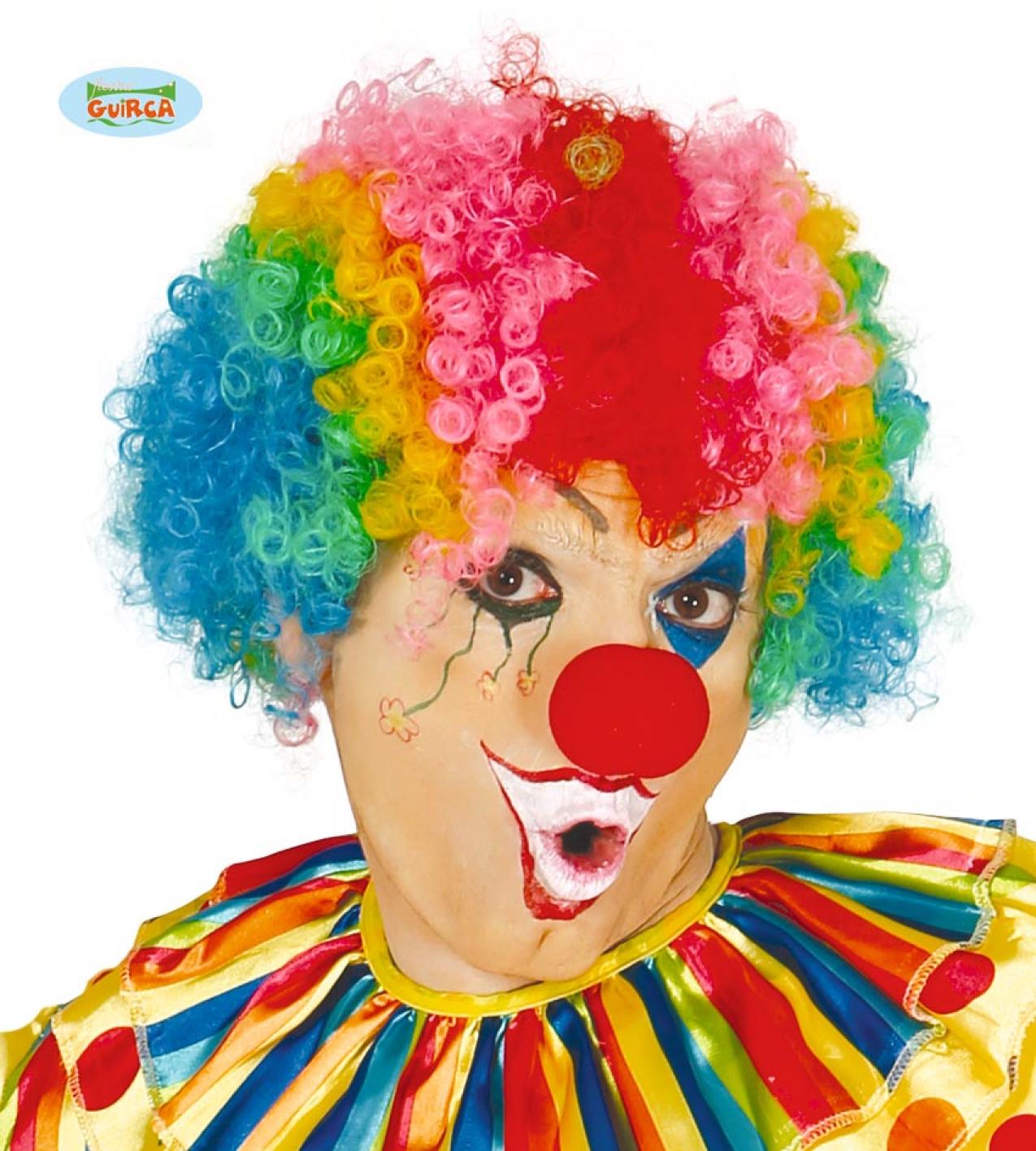 Perruque pop clown multicolore
