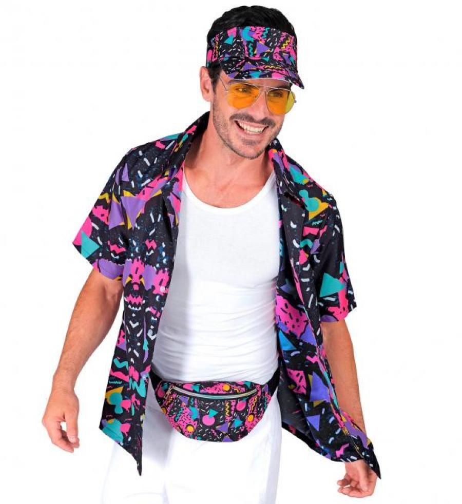 Chemise années 80 funk fashion bariolée taille L/XL