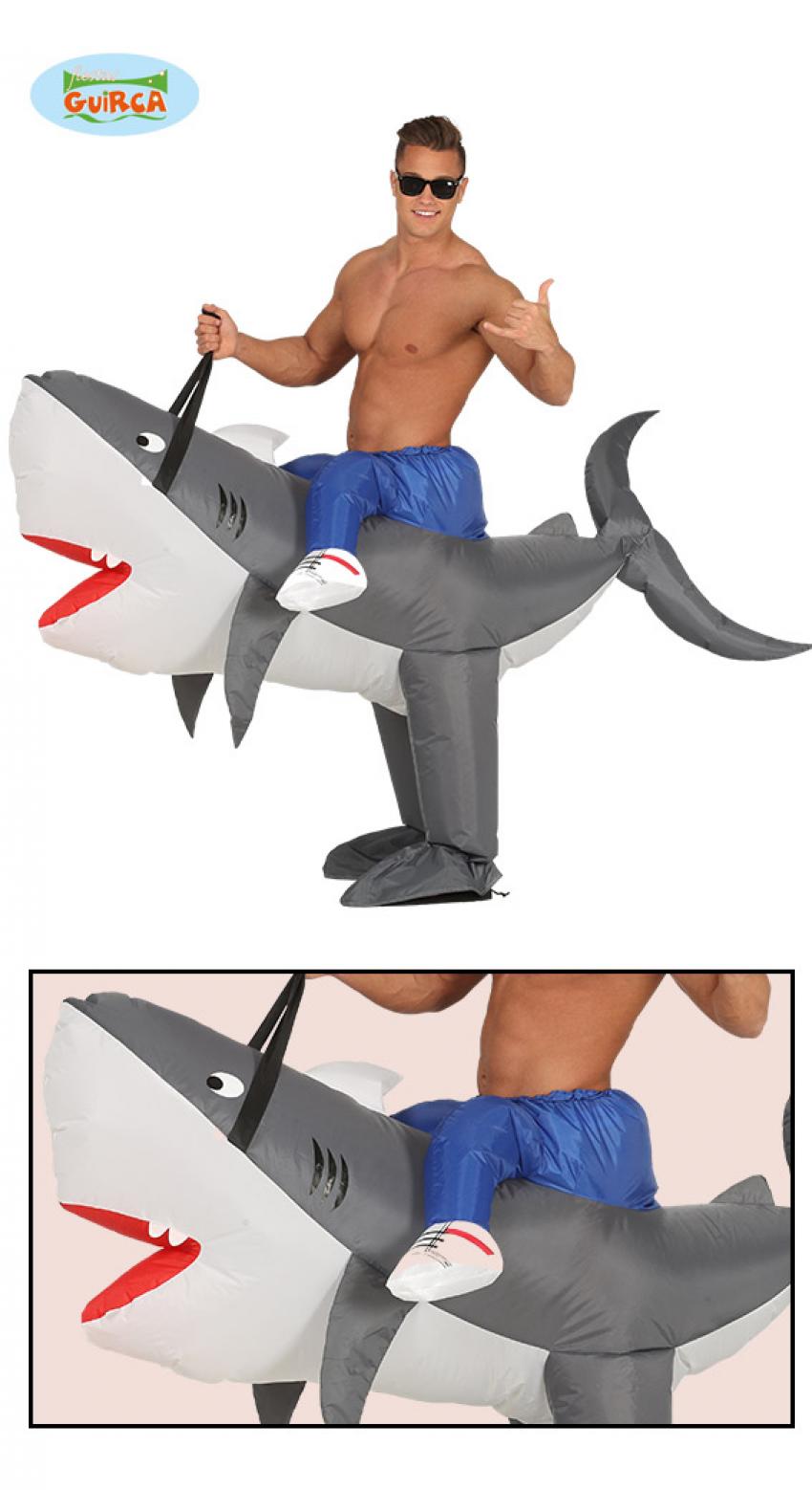 À cheval sur un requin gonflable taille M/L
