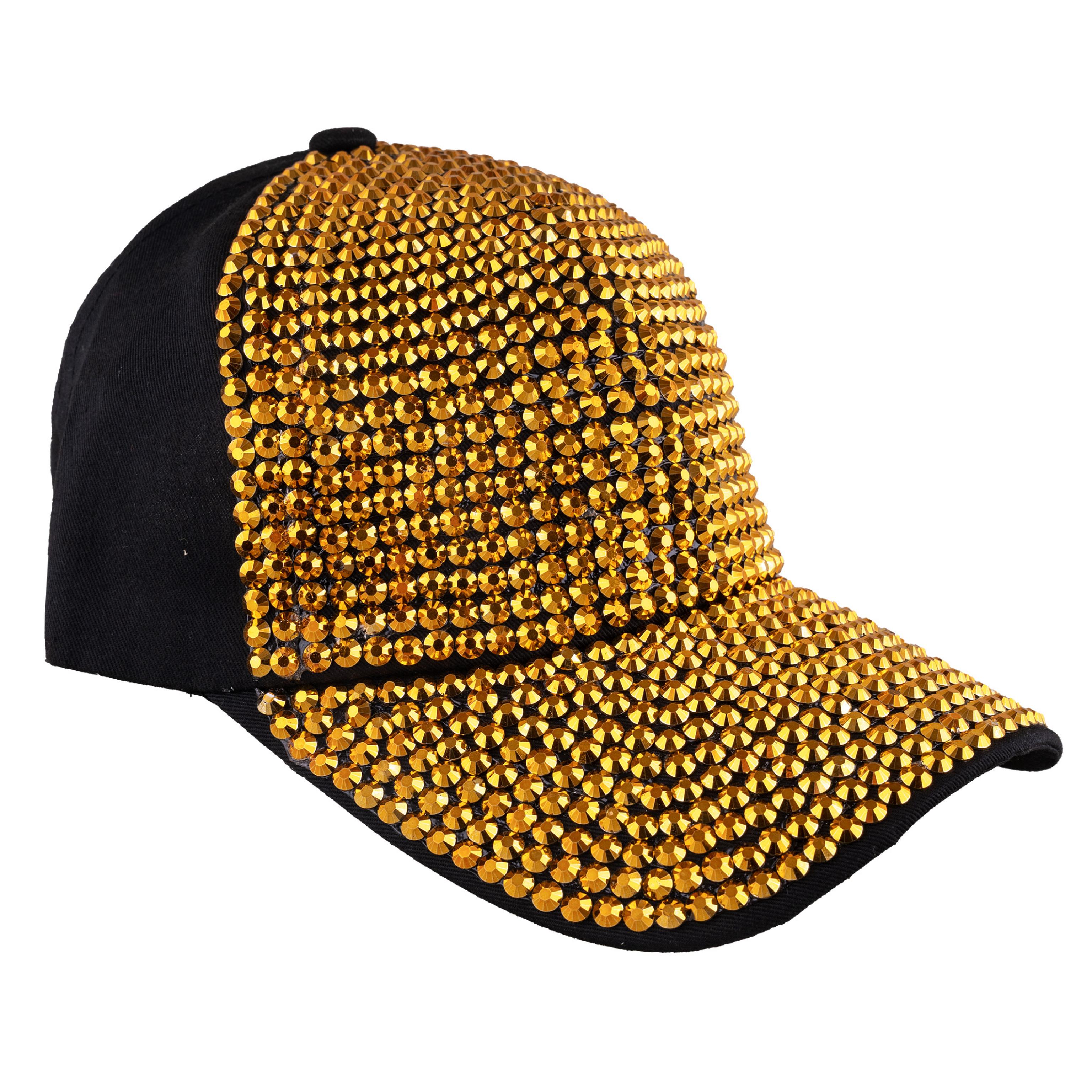Casquette baseball strass or