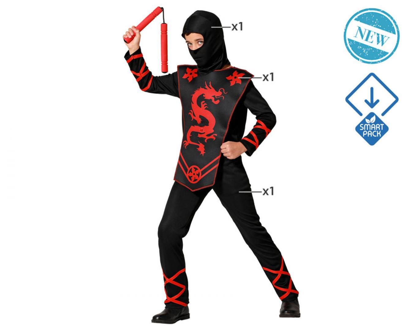 Ninja rouge du dragon taille 5/6 ans